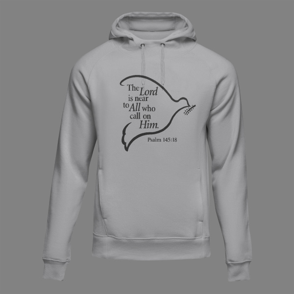 Psalm 145:18 Hoodie - Black Lettering - Image 3