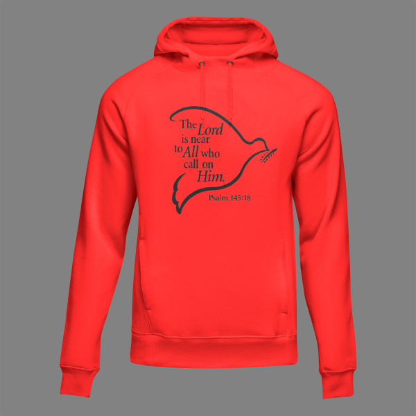 Psalm 145:18 Hoodie - Black Lettering - Image 4