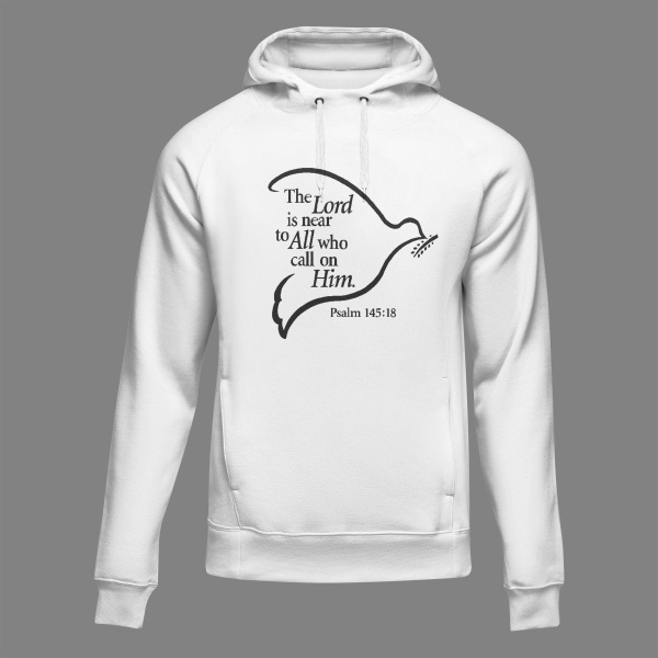 Psalm 145:18 Hoodie - Black Lettering