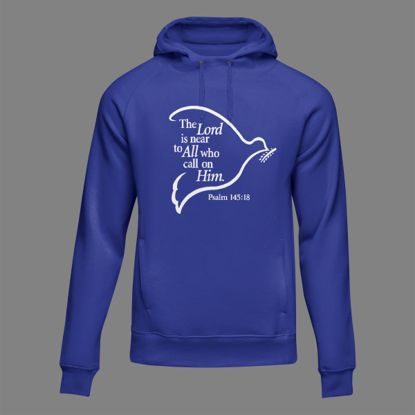 Psalm 145:18 Hoodie - White Lettering - Image 2