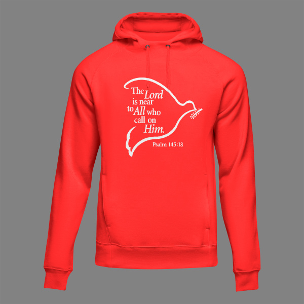 Psalm 145:18 Hoodie - White Lettering - Image 4